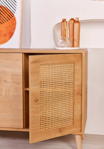 NORDVÄRK Hazeran sknk, m. 4 lger - natur melamin og metal