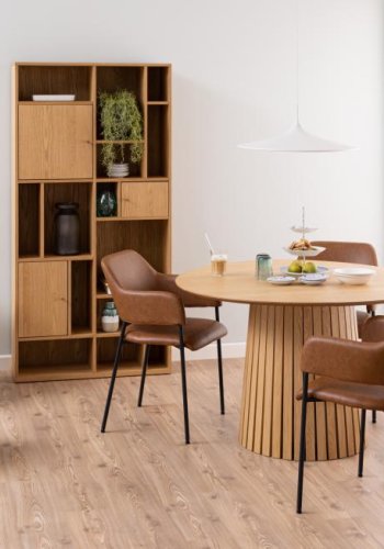 ACT NORDIC Christo spisebord, rund - natur egefinér med lamel fod (120)