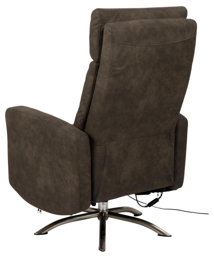 ACT NORDIC Kamares recliner, m. el, C stik, USB-A, drejefunktion - antracitgr stof og sort stl
