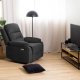 ACT NORDIC Vansbro recliner, m. el, C stik, USB-A, posefjedre - mrkegr stof og sort stl
