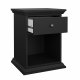 TVILUM North sengebord med 1 skuffe, mat sort, 47,8 x 43,3 x 63,4 cm