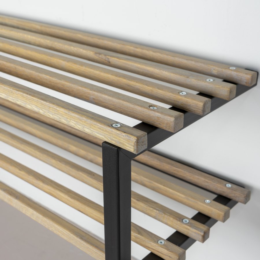 SPINDER DESIGN Rizzoli/Marco XL skohylde, m. 2 hylder - natur eg og sort stl (B:100)