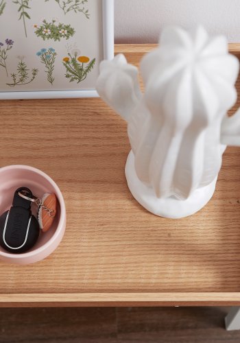 KAVE HOME Belgrad garderobestativ - hvid/natur metal/egetrsfinér, m. hylde