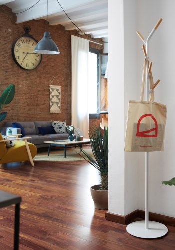 KAVE HOME Bren stumtjener - hvid/natur metal/tr