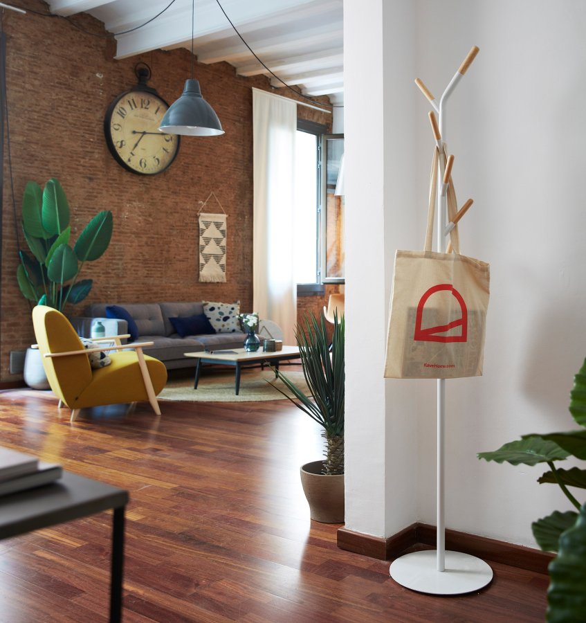 KAVE HOME Bren stumtjener - hvid/natur metal/tr