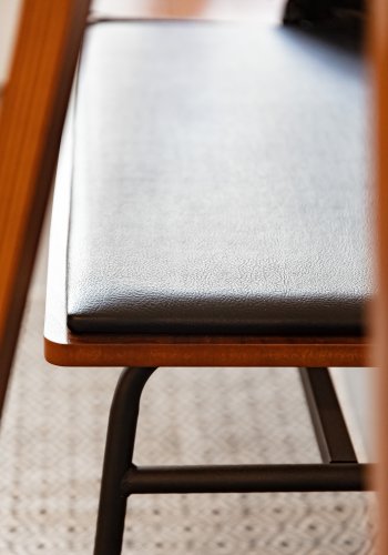 KAVE HOME Arabella bnk - brun/sort valnddefinér/syntetisk lder og metal, rektangulr (100x40)