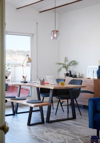 KAVE HOME Silke stolehynde, rund - grafitgr stof (35)