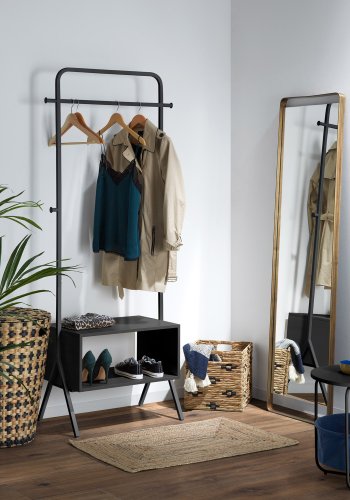 KAVE HOME Celsie tjstativ, m. hylde - sort MDF og stl