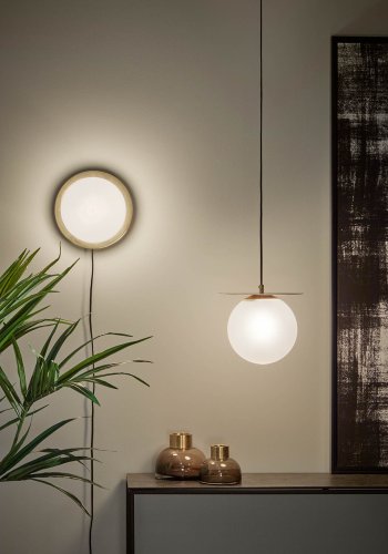 KAVE HOME Manz loftlampe - frostet glas og messing metal 