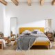 KAVE HOME Dyla sengebetrk - sennepsgul stof (til en 160x200cm sengeramme)
