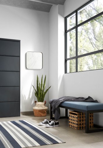 KAVE HOME Ode skoskab, m. 5 lger - sort stl (50x168,5)