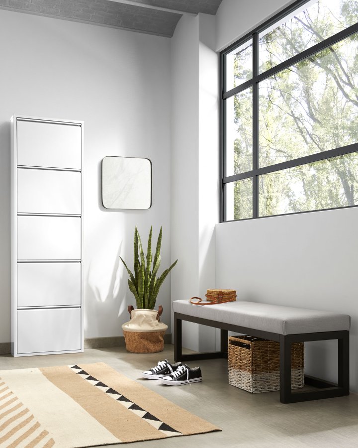 KAVE HOME Ode skoskab, m. 5 lger - hvid stl (50x168,5)