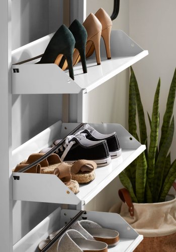 KAVE HOME Ode skoskab, m. 5 lger - hvid stl (50x168,5)