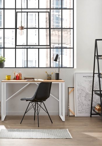 KAVE HOME Lisbet skrivebord - hvid/natur metal/MDF, rektangulr (120x60)