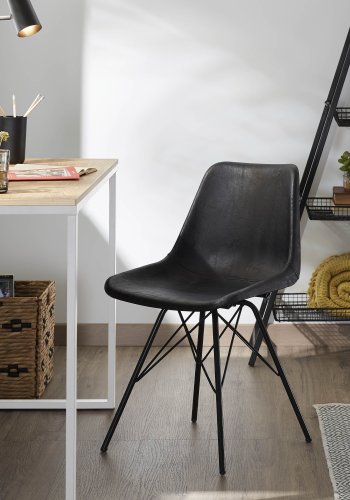 KAVE HOME Lisbet skrivebord - hvid/natur metal/MDF, rektangulr (120x60)