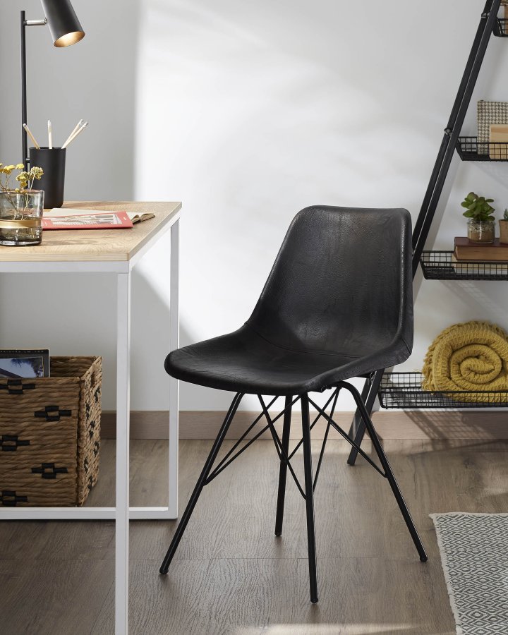 KAVE HOME Lisbet skrivebord - hvid/natur metal/MDF, rektangulr (120x60)