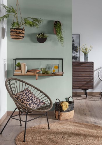 KAVE HOME Edwina vghylde - natur/sort mangotr/metal 