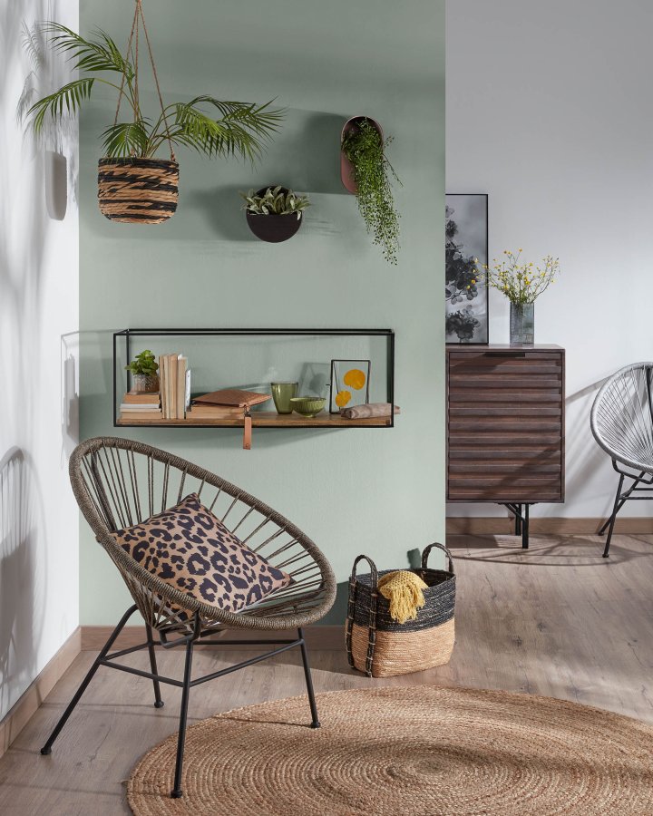 KAVE HOME Edwina vghylde - natur/sort mangotr/metal 