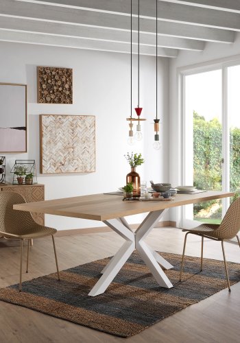 KAVE HOME Quinby spisebordsstol - beige plast og metal