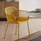 KAVE HOME Quinn spisebordsstol m. armln - gul plast og metal