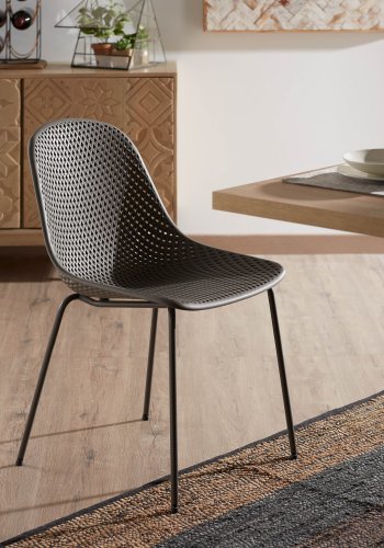 KAVE HOME Quinby spisebordsstol - grafit gr plast og metal