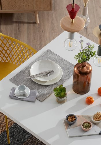 KAVE HOME rektangulr Arya spisebord - hvid melamin og stl (160x100)