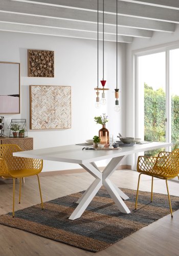 KAVE HOME Quinn spisebordsstol m. armln - gul plast og metal