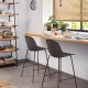 KAVE HOME Quinby barstol m. rygln og fodsttte - grafit gr plast og metal