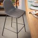 KAVE HOME Quinby barstol m. rygln og fodsttte - grafit gr plast og metal