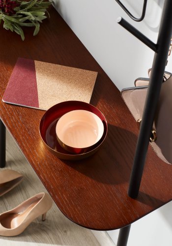 KAVE HOME Marcolina knagerkke m. hylde - brun egetrsfiner og sort metal