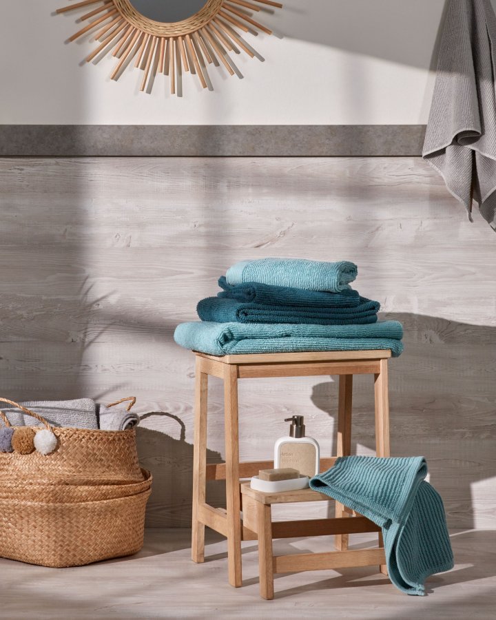 KAVE HOME rektangulr Nell fodskammel m. trin - natur birketr