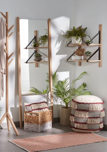 KAVE HOME Natane stumtjener - hvidkalket birk (H:163)