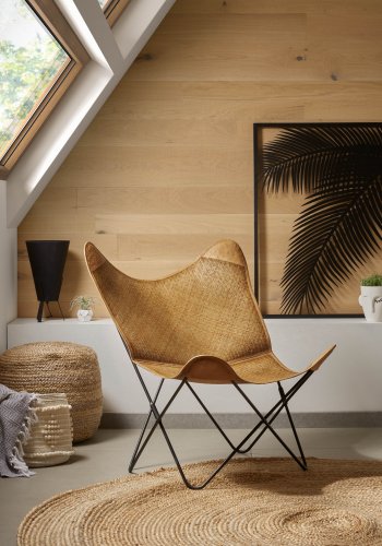 KAVE HOME Dip puf - natur jute, rund (50) 