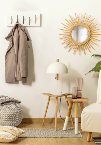 KAVE HOME Anais knagerkke - hvid/slv metal 