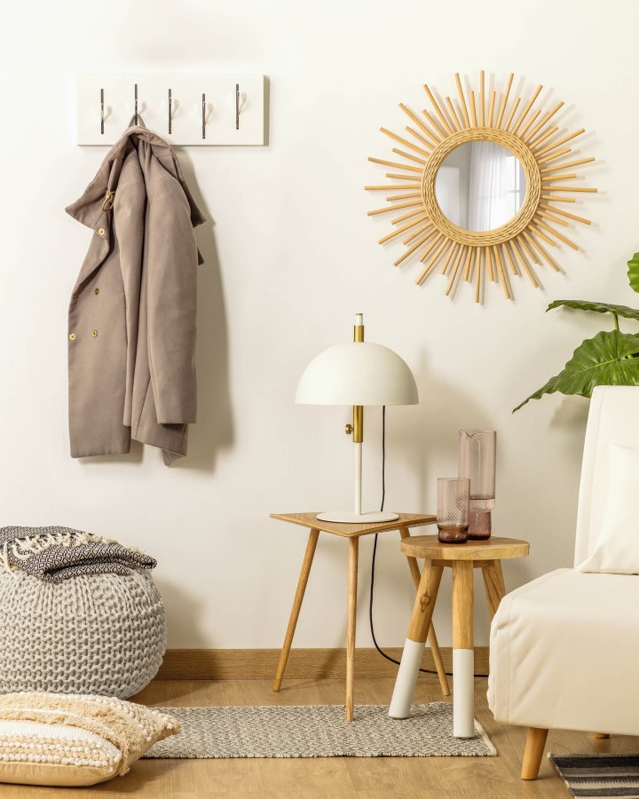 KAVE HOME Anais knagerkke - hvid/slv metal 