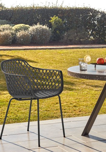 KAVE HOME Quinn spisebordsstol m. armln - grafit gr plast og metal