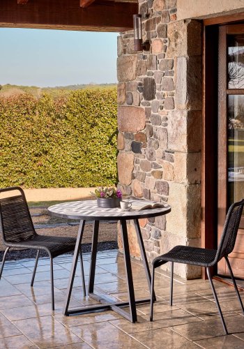 KAVE HOME Glenville spisebordsstol - sort reb og stl 