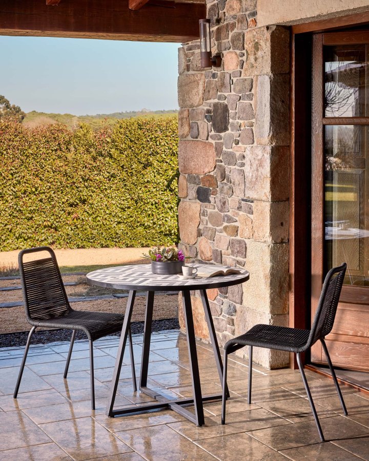 KAVE HOME Glenville spisebordsstol - sort reb og stl 