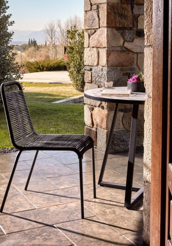 KAVE HOME Glenville spisebordsstol - sort reb og stl 