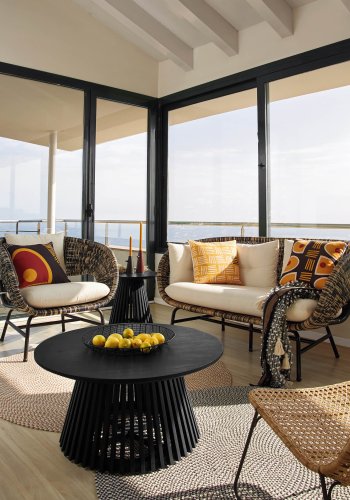 KAVE HOME Jeanette sofabord, rund - sort mindi tr (80)