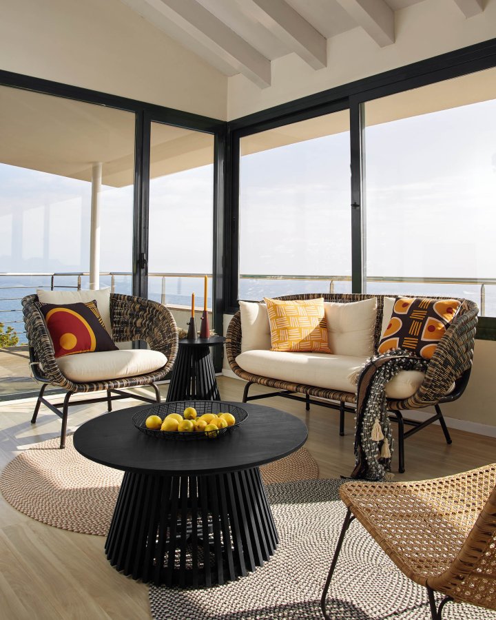 KAVE HOME Jeanette sofabord, rund - sort mindi tr (80)