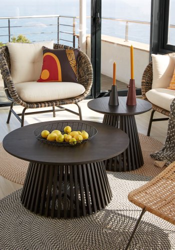 KAVE HOME Jeanette sofabord, rund - sort mindi tr (80)