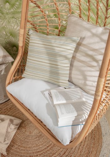 KAVE HOME Ekaterina hngestol, m. stofhynde - natur rattan