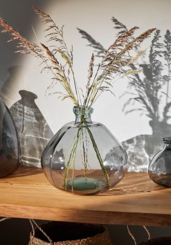 KAVE HOME Brenna vase - bl genbrugs glas (H:33)