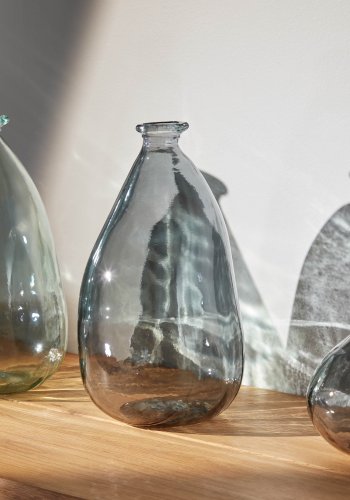 KAVE HOME Brenna medium vase - bl genbrugs glas (H:36)