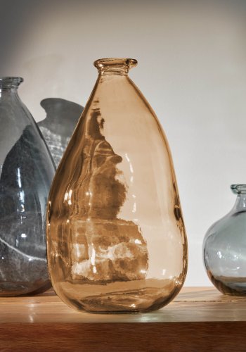 KAVE HOME Brenna medium vase - brun genbrugs glas (H:36)