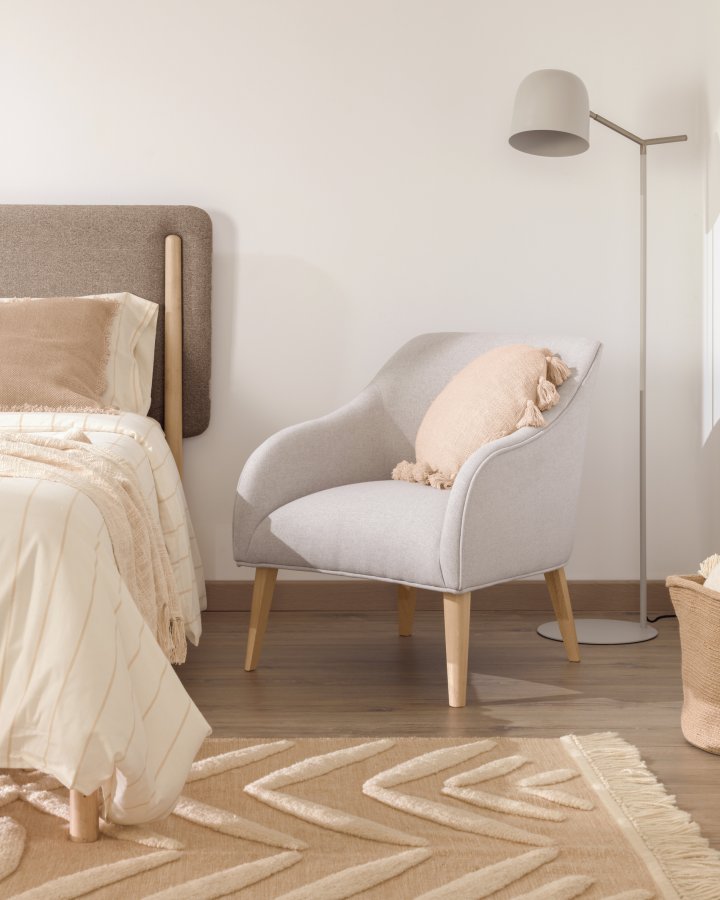 KAVE HOME Alish gulvlampe - beige metal