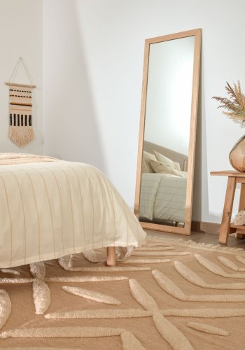 KAVE HOME Yvaine vgspejl, rektangulr - natur egefinér (80,5x180,5)