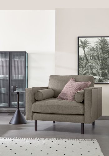 KAVE HOME Trixie vitrineskab, m. 2 lger - klar glas og sort stl (70x143)