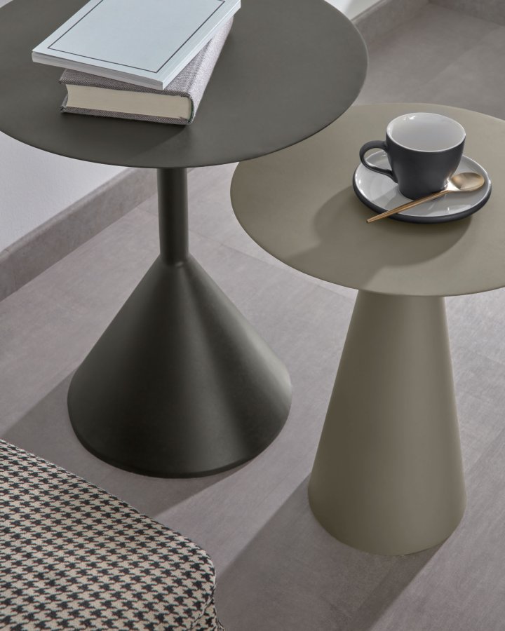 KAVE HOME Shirel sidebord, rund - grn-gr jern (40)